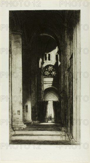 Tewkesbury Abbey, 1915. Creator: David Young Cameron.