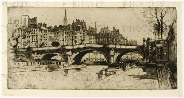 Pont Neuf, plate one from the Paris Set, 1904. Creator: David Young Cameron.