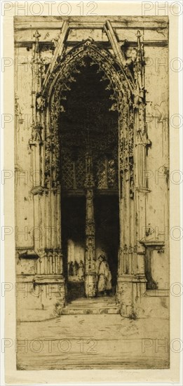 The North Porch, Harfleur, 1904. Creator: David Young Cameron.