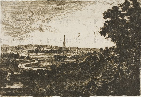 Salisbury from Wilton Park, n.d. Creator: John Clerk.