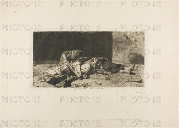 Arab Watching the Body of his Friend, 1879. Creator: Mariano Jose Maria Bernardo Fortuny y Carbo.