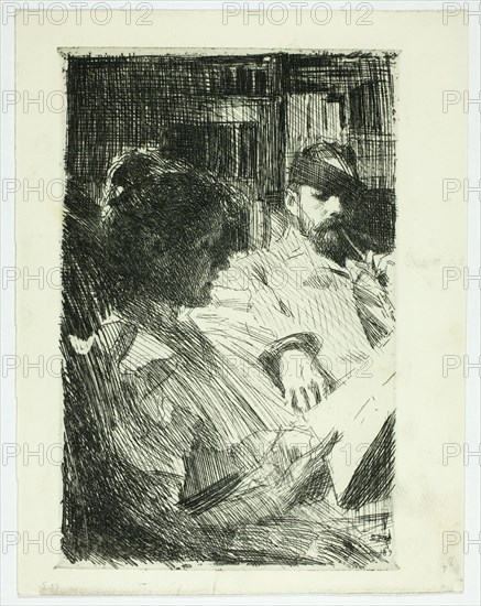 Reading (Mr. and Mrs. Ch. Deering), 1893. Creator: Anders Leonard Zorn.