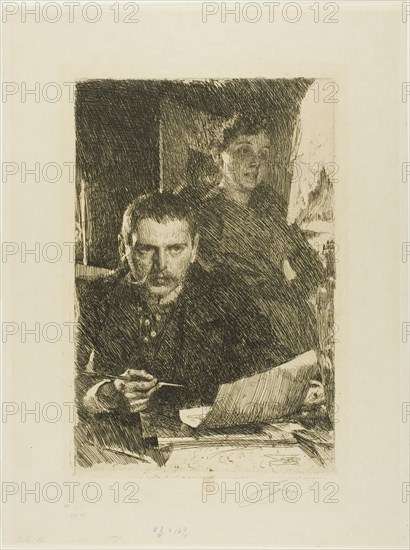 Zorn and His Wife, 1890. Creator: Anders Leonard Zorn.