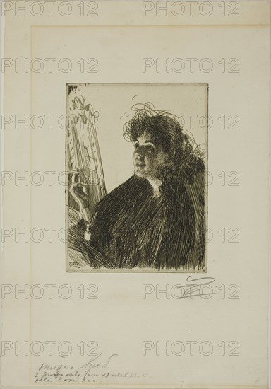 Girl with a Cigarette I, 1891. Creator: Anders Leonard Zorn.