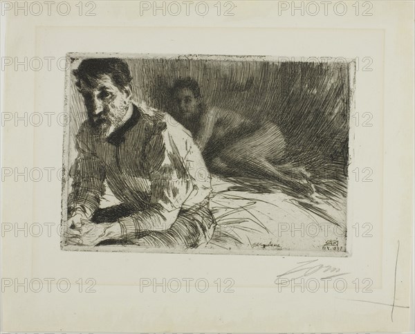 Augustus Saint-Gaudens II (Saint-Gaudens and His Model), 1897. Creator: Anders Leonard Zorn.