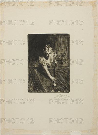 Billiards, 1898. Creator: Anders Leonard Zorn.
