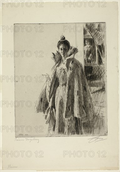 H. R. H. Princess Ingeborg of Sweden I, 1900. Creator: Anders Leonard Zorn.