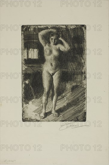 Anna Doing Her Hair, 1906. Creator: Anders Leonard Zorn.