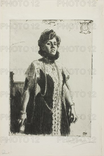 Oxenstierna (Mrs. Aurore Klintberg, née Oxenstierna, Whole length), 1909. Creator: Anders Leonard Zorn.