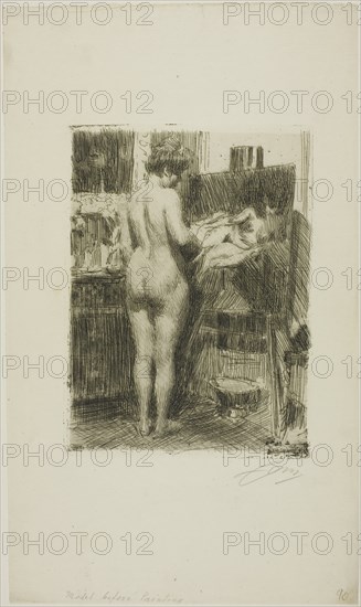 Model before Picture, 1910. Creator: Anders Leonard Zorn.