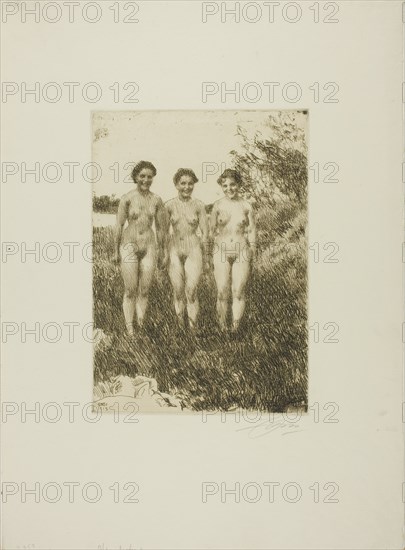 Three Sisters, 1913. Creator: Anders Leonard Zorn.