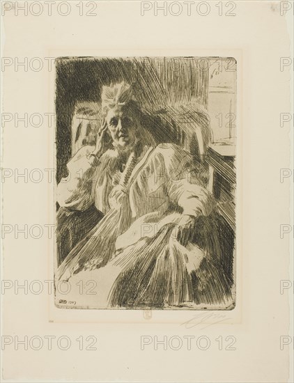 Queen Sophia, 1909. Creator: Anders Leonard Zorn.