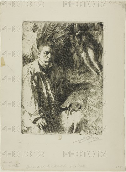 Self-Portrait with Model II, 1899. Creator: Anders Leonard Zorn.