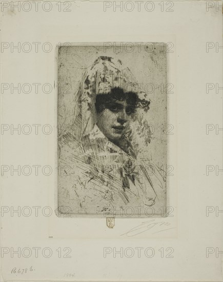Spanish Woman, 1884. Creator: Anders Leonard Zorn.