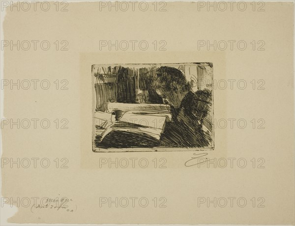 Lady Reading (Mrs. Zorn), 1890. Creator: Anders Leonard Zorn.