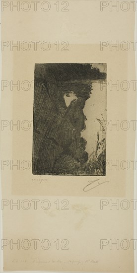 Bather (Evening) I (Zinc etching), 1896. Creator: Anders Leonard Zorn.