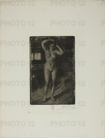 Anna Doing Her Hair, 1906. Creator: Anders Leonard Zorn.