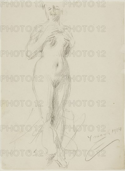 Standing Female Nude, 1904. Creator: Anders Leonard Zorn.