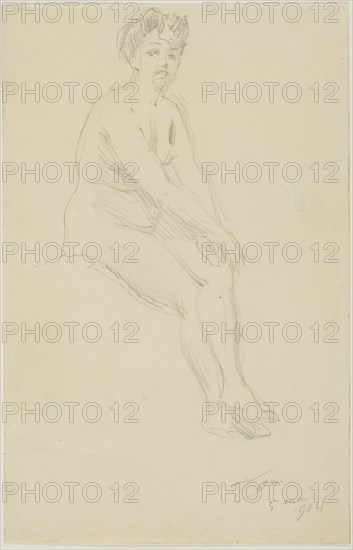 Seated Female Nude, 1904. Creator: Anders Leonard Zorn.