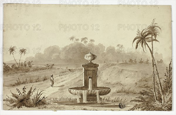 Fountain in Oasis, n.d. Creator: Unknown.
