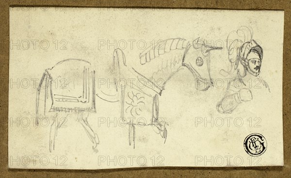 Horse and Man in Armour, n.d. Creator: Unknown.