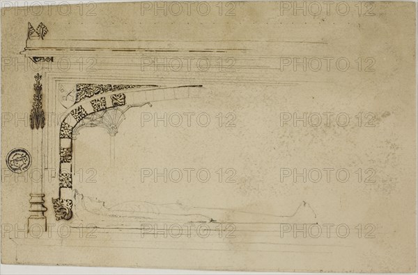 Unfinished Drawing of a Tomb, n.d. Creator: Unknown.