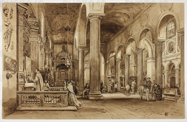 Interior of a Cathedral in Southern Italy, n.d. Creator: Unknown.