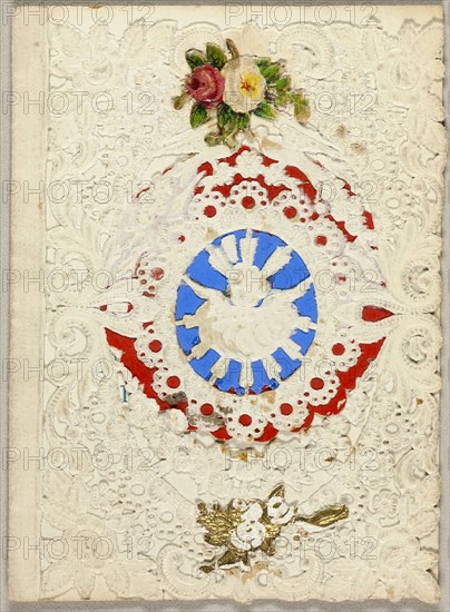 Untitled Valentine (Putti on Blue Ground), c.1850. Creator: Unknown.