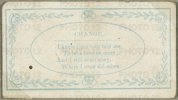 Change (valentine), c.1830. Creator: Unknown.