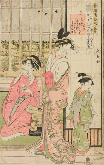 Rain the Morning After in the Pleasure Quarter (Seiro kinuginu no ame), c. 1795. Creator: Eishosai Choki.