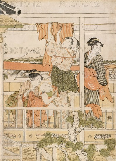 Drying Clothes (Monohoshi), Japan, c. 1790. Creator: Kitagawa Utamaro.