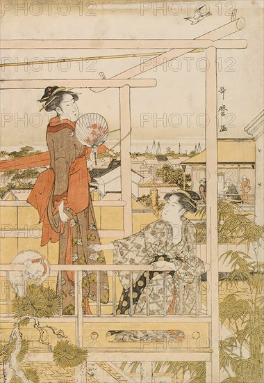 Drying Clothes (Monohoshi), Japan, c. 1790. Creator: Kitagawa Utamaro.