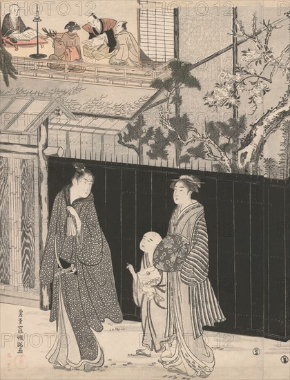 Returning from a Poetry Gathering, Japan, c. 1785/89. Creator: Kubo Shunman.