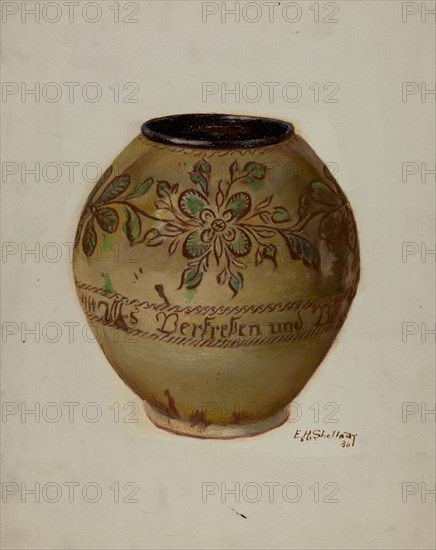 Pa. German Jar, 1936. Creator: Eugene Shellady.