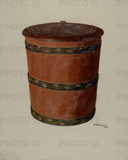 Pa. German Pail and Cover, 1938. Creator: Eugene Shellady.