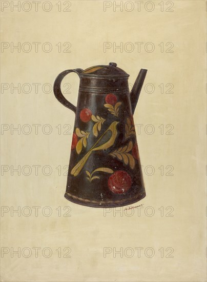 Toleware Coffee Pot, c. 1937. Creator: Max Soltmann.