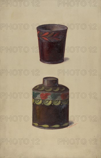 Toleware Tin Cannister, c. 1937. Creator: Max Soltmann.
