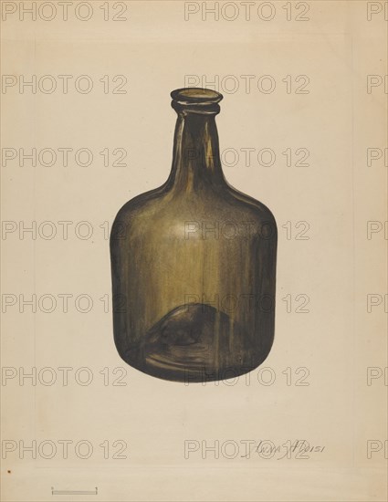 Wine or Spirits Bottle, c. 1936. Creator: Anna Aloisi.