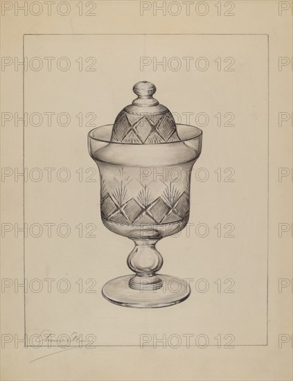 Sugar Bowl with Cover, c. 1937. Creator: Anna Aloisi.
