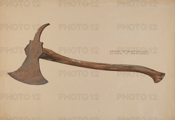 Fireman's Axe, c. 1937. Creator: Elmer G Anderson.