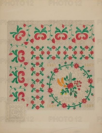 Dated Quilt, c. 1938. Creator: Therkel Anderson.