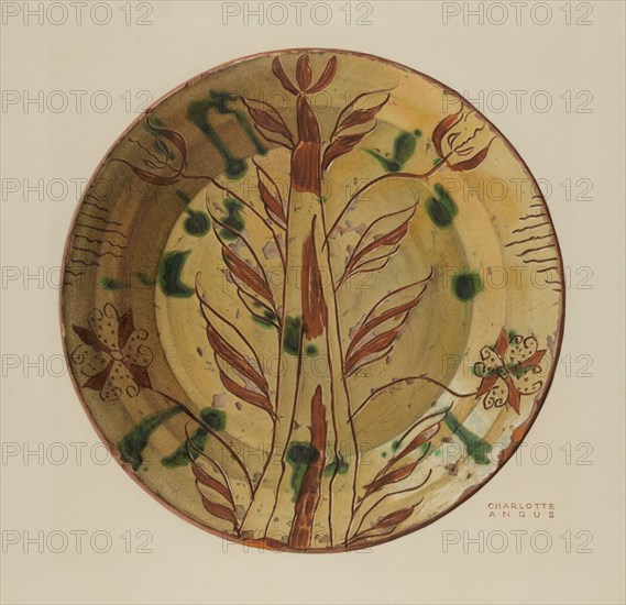 Dish, 1935/1942. Creator: Charlotte Angus.