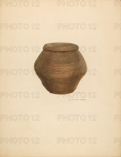 Bee Basket and Cover, c. 1938. Creator: Charlotte Angus.