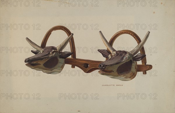 Hat Rack (Shaped Like Ox Yoke), c. 1939. Creator: Charlotte Angus.