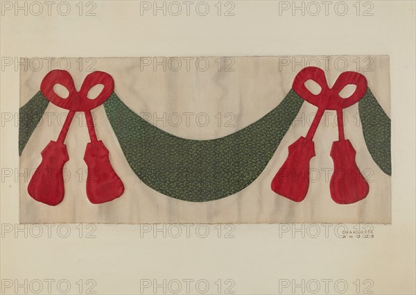 Valance for Tester, c. 1940. Creator: Charlotte Angus.