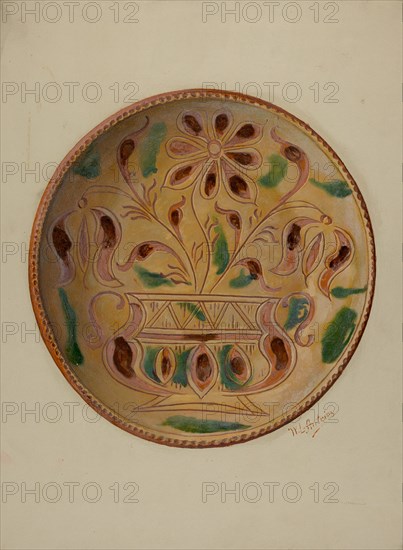 Pa. German Pie Dish, c. 1937. Creator: William L. Antrim.