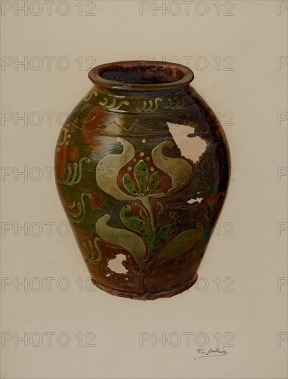 Pa. German Jar, c. 1938. Creator: William L. Antrim.