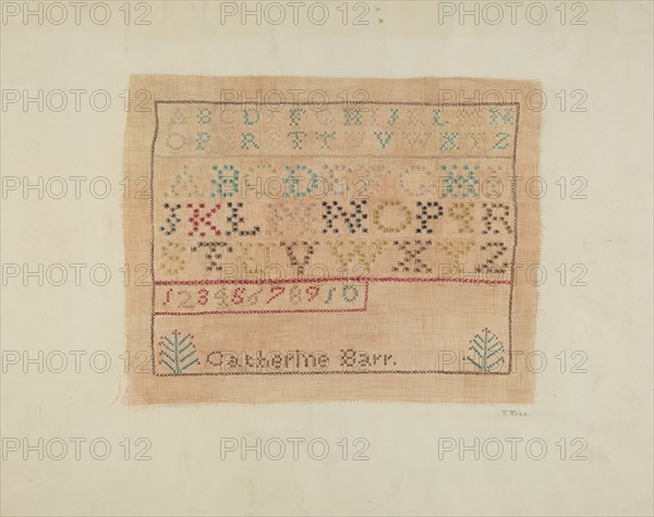 Sampler, c. 1937. Creator: Arelia Arbo.