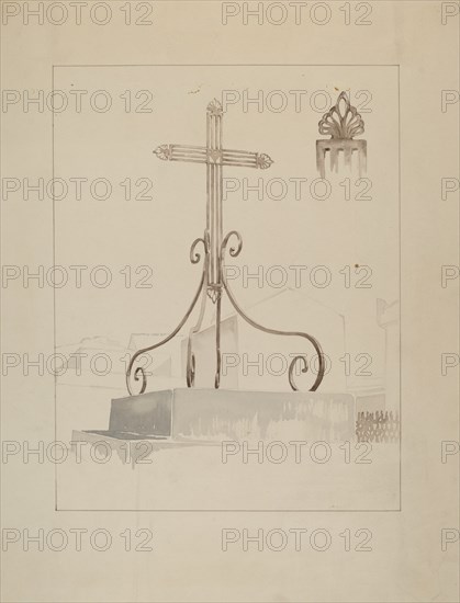 Wrought Iron Cross, c. 1936. Creator: Arelia Arbo.