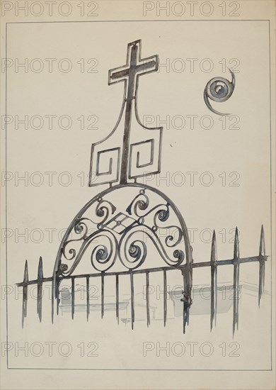 Iron Cross - Gate Ornament, c. 1936. Creator: Arelia Arbo.